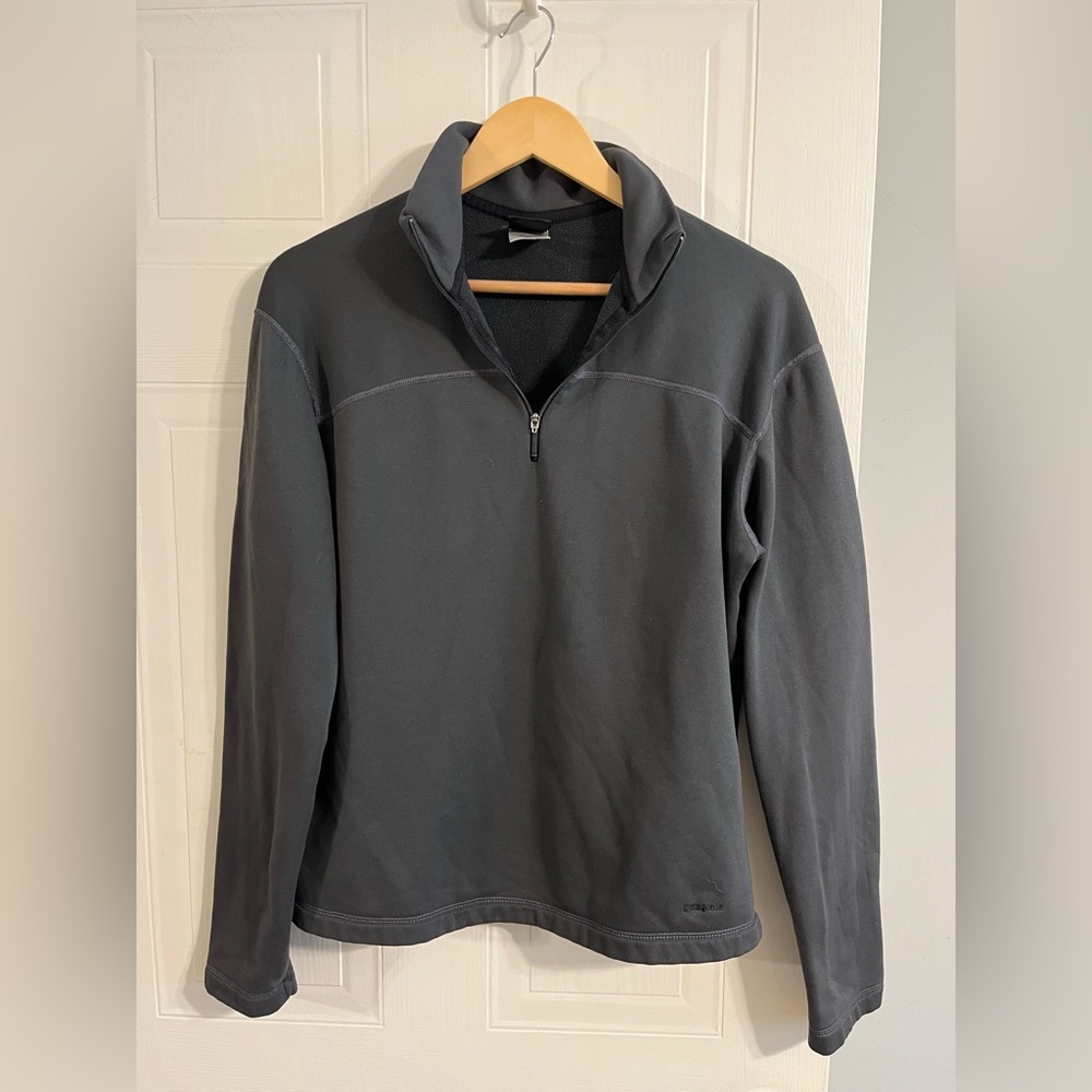 Patagonia Capilene Dark Gray Quarter Zip Neck Pullover - Size Large